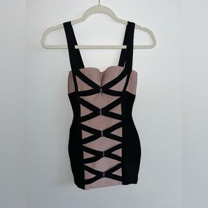 Celeb Boutique Black and Pink Bandage Dress